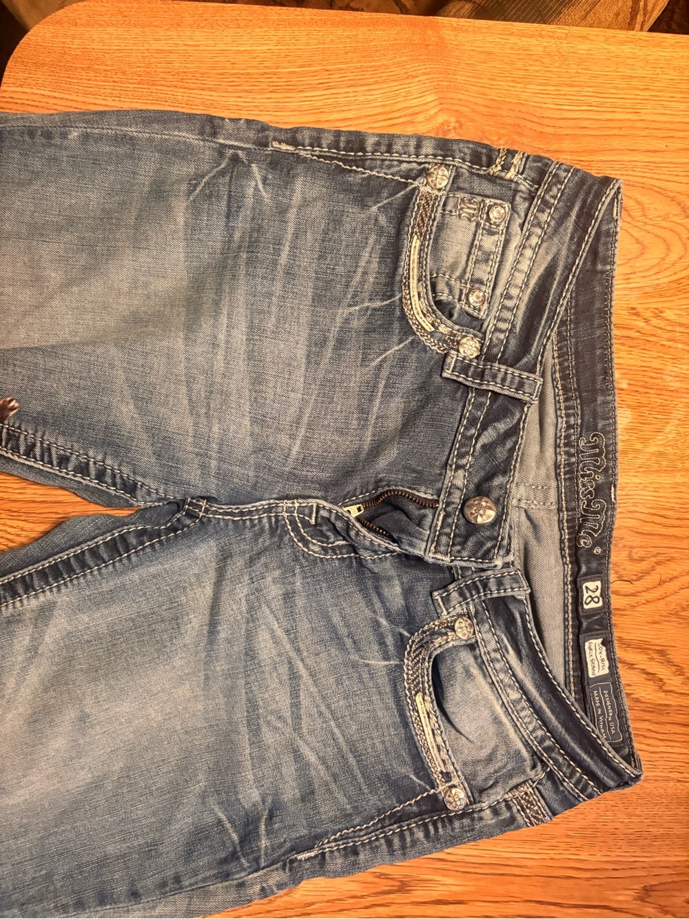 Miss Me Women's Distressed Medium Blue Boot Cut Jeans